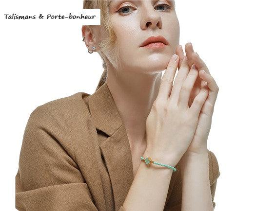Bracelet Trèfle Cuir porte-bonheur