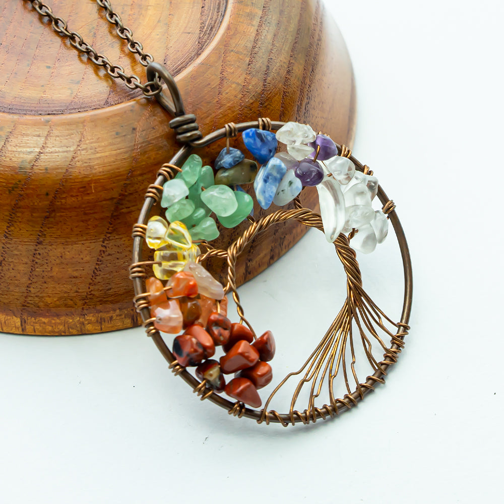 Pendentif Arbre de Vie 7 Chakras