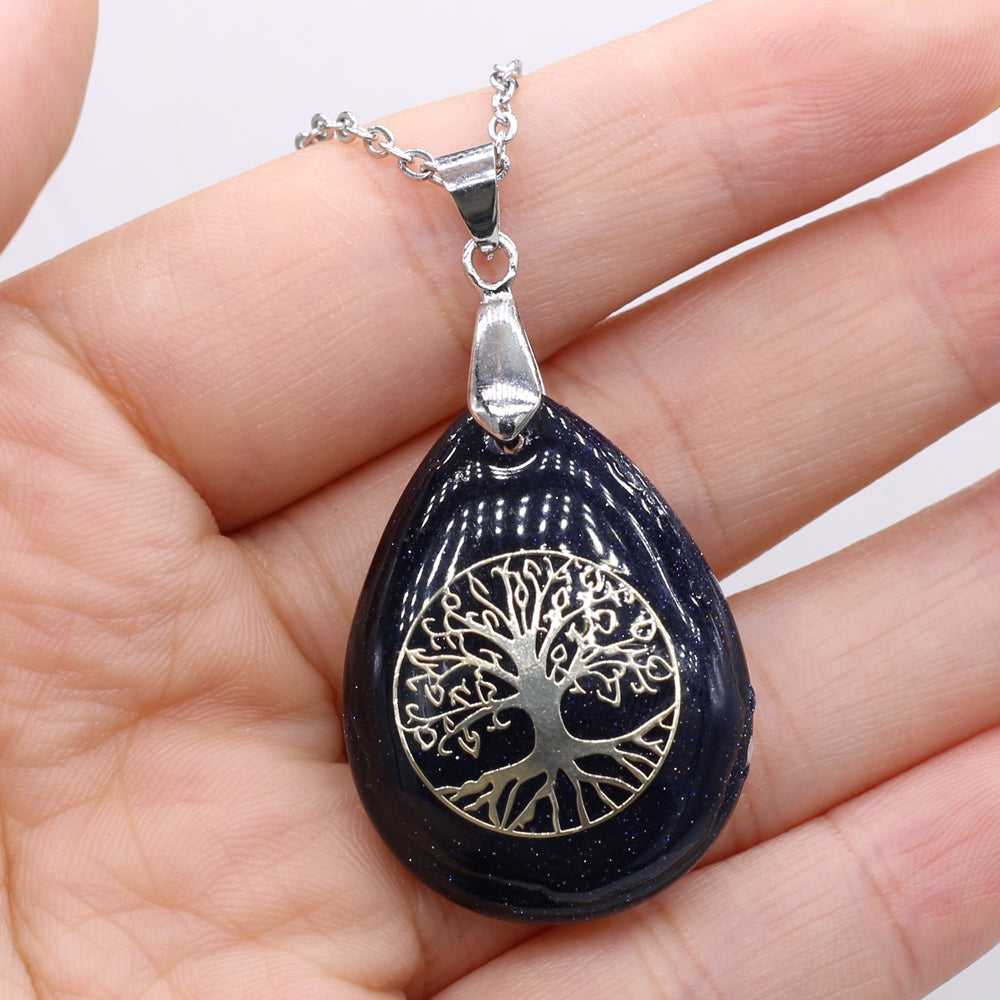 Collier Arbre de Vie Agate Noire