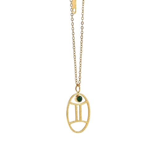 Collier zodiaque et pierre de naissance Gémeau