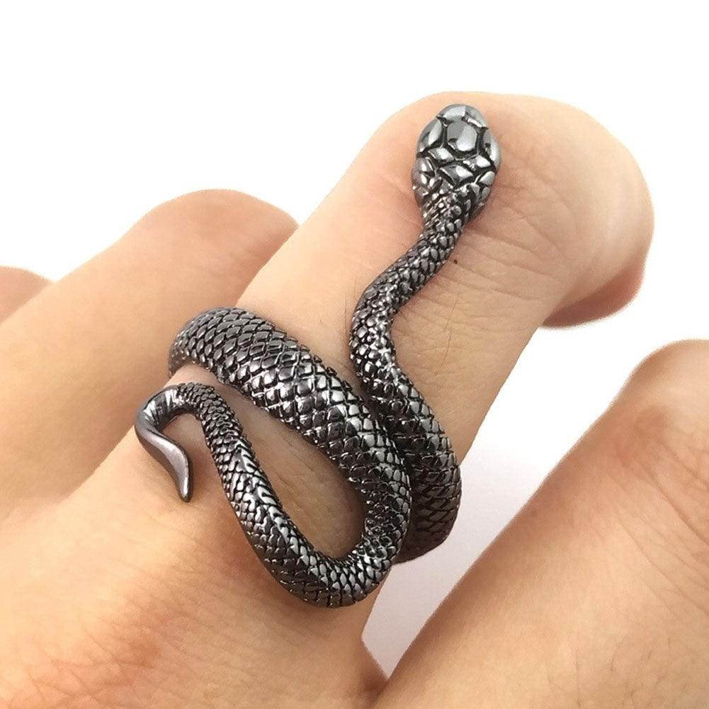 Anneau serpent argent porte-bonheur