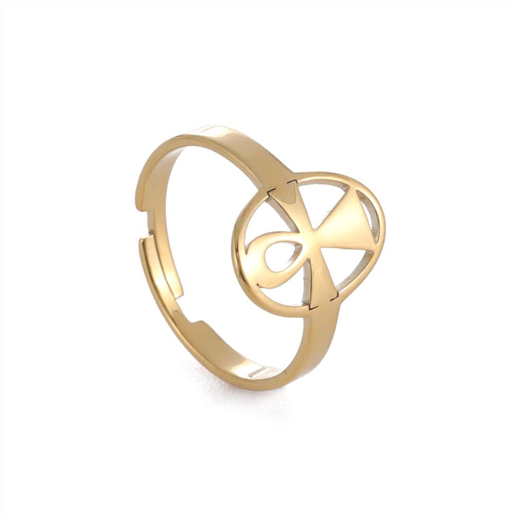 Anneau amulette de protection Ankh