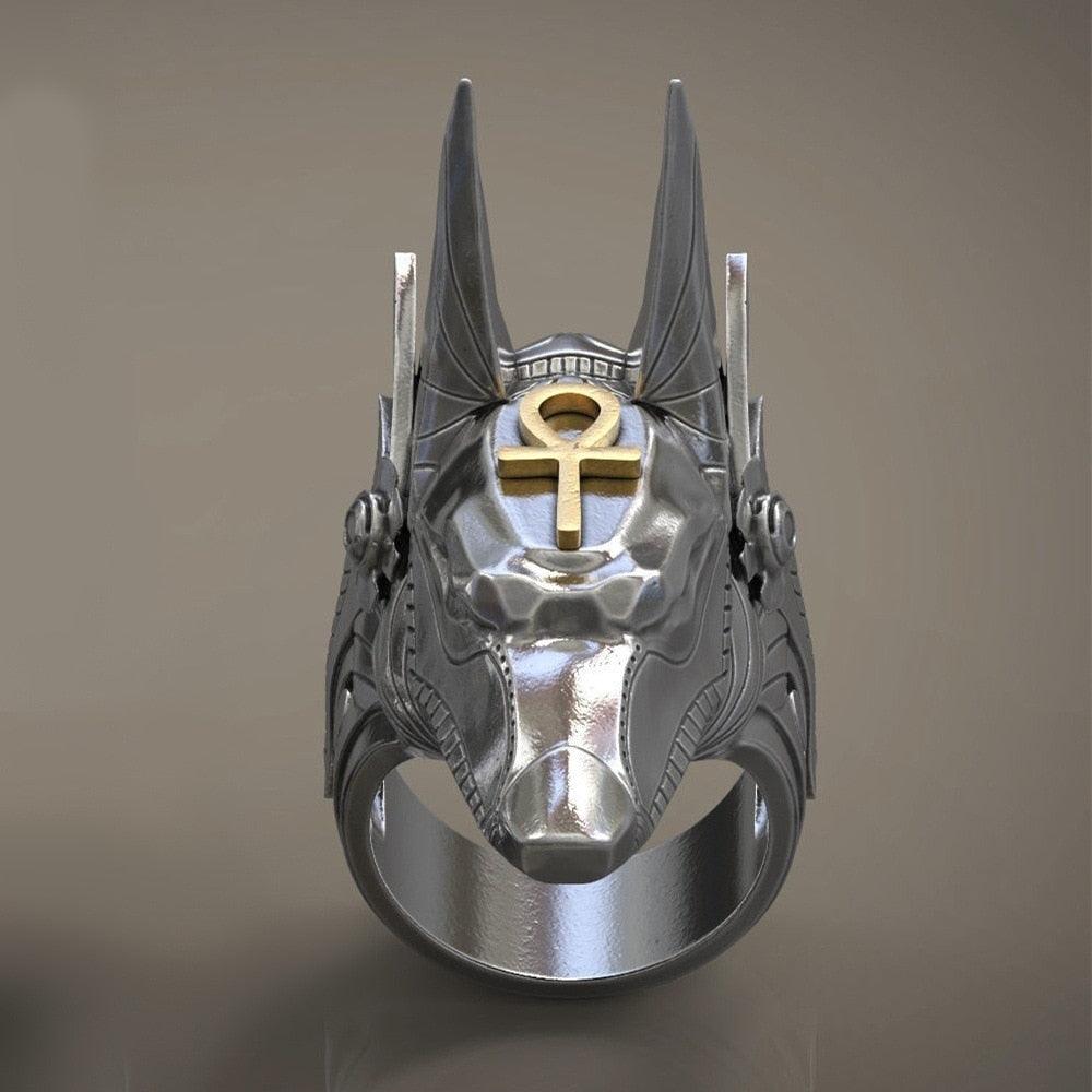Anneau de protection Anubis et Ankh