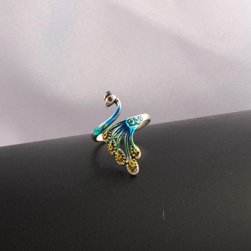 Bague talisman paon