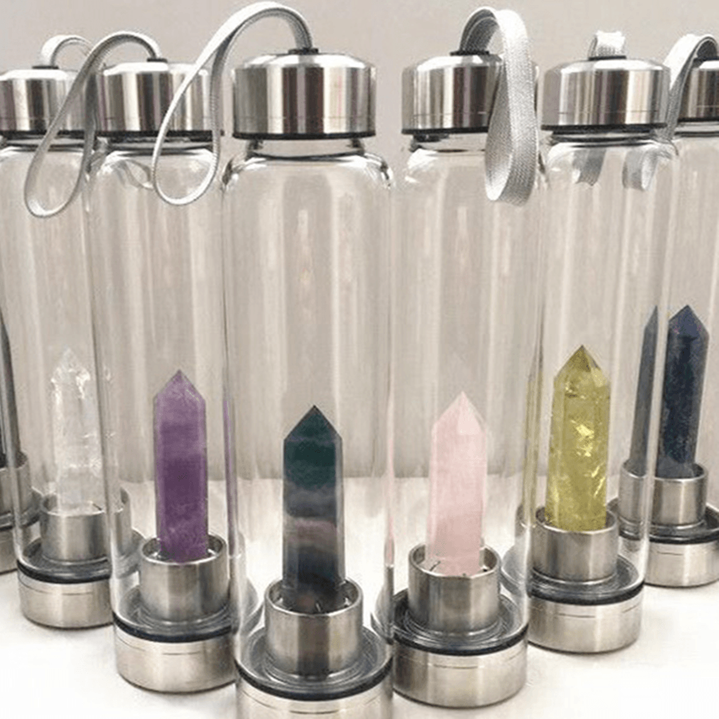 Bouteille verre et cristaux
