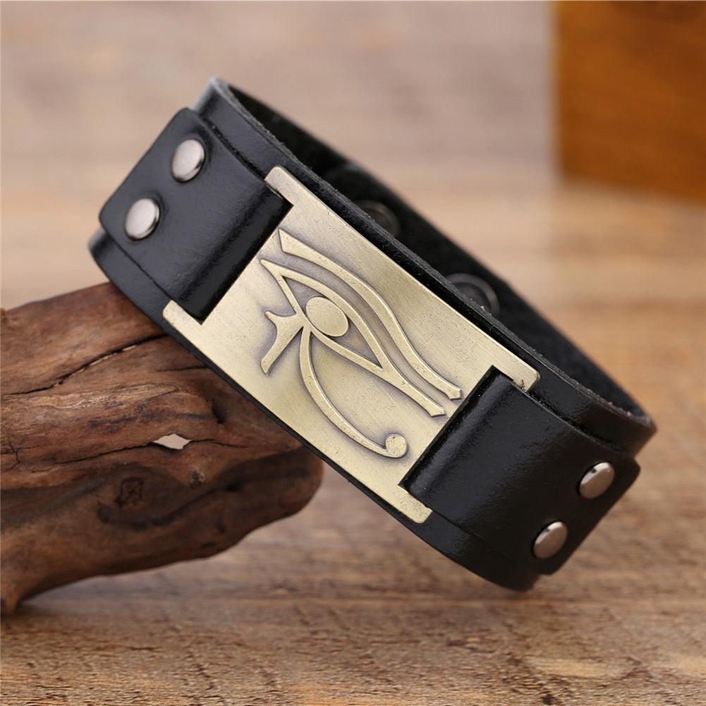 Bracelet cuir œil d'Horus