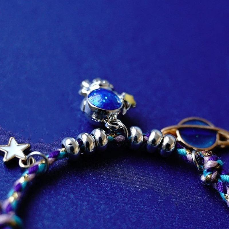 Bracelet porte-bonheur protection étoile et planète