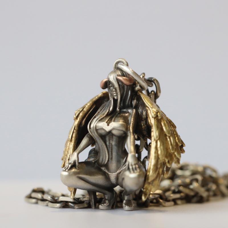 Pendentif protection ange et démon