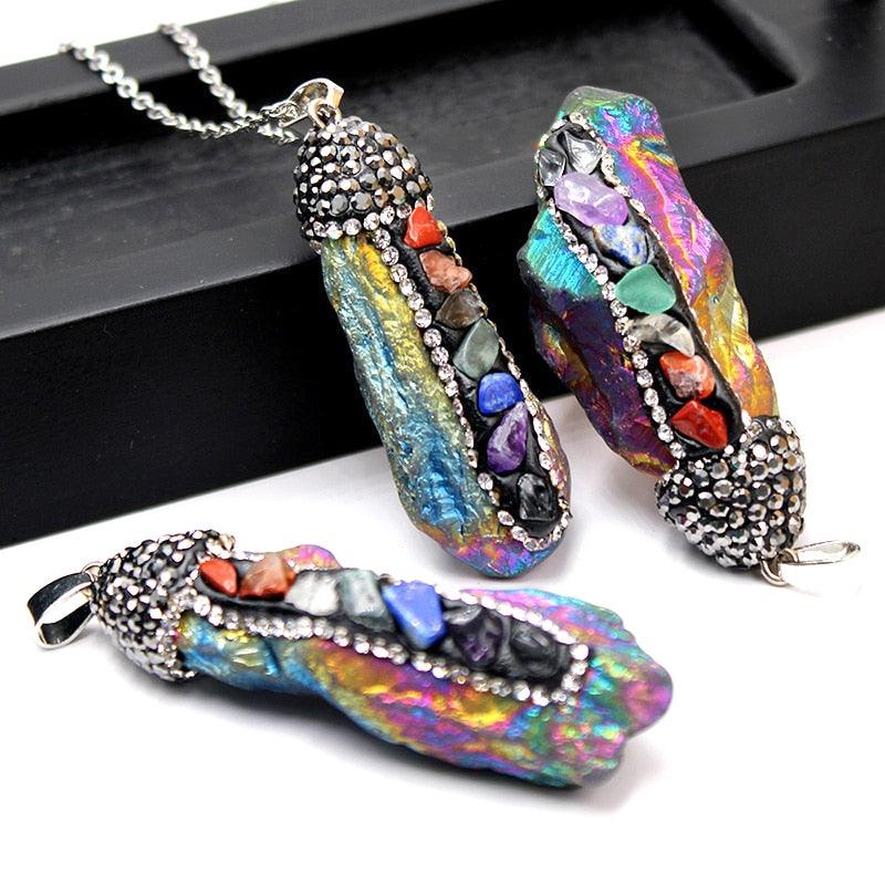 Pendentif pierres naturelles