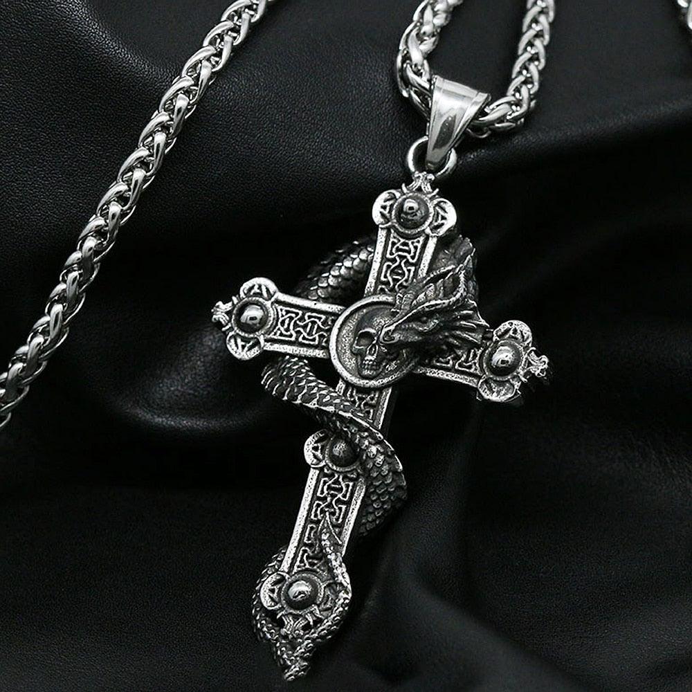 Pendentif croix et dragon