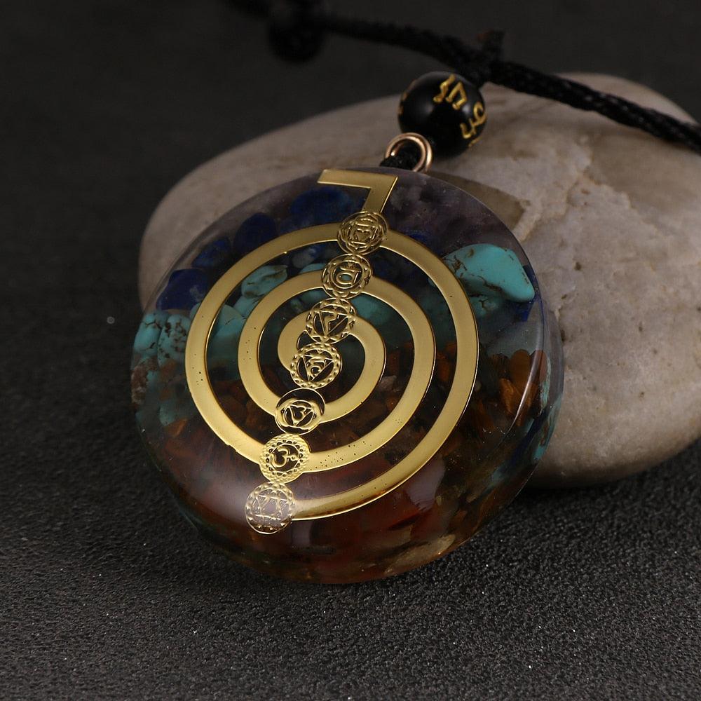 Collier 7 chakras orgonite chance