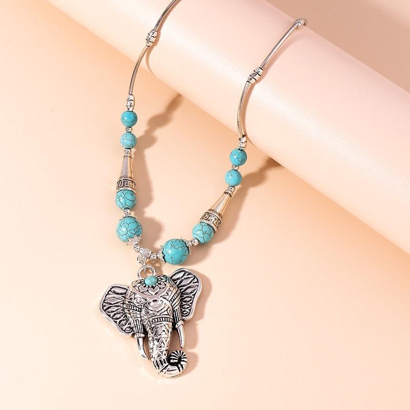 Collier amulette de protection tibétaine éléphant