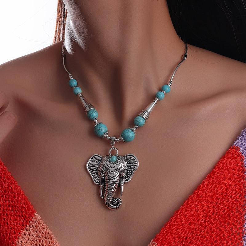 Pendentif porte-bonheur tibétain éléphant Bouddha