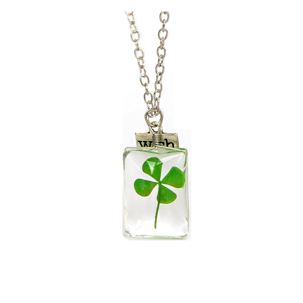Collier porte-bonheur trèfle à 4 feuilles