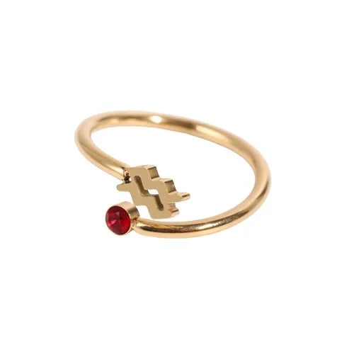 Bague Pierre Porte-bonheur Signe du Verseau