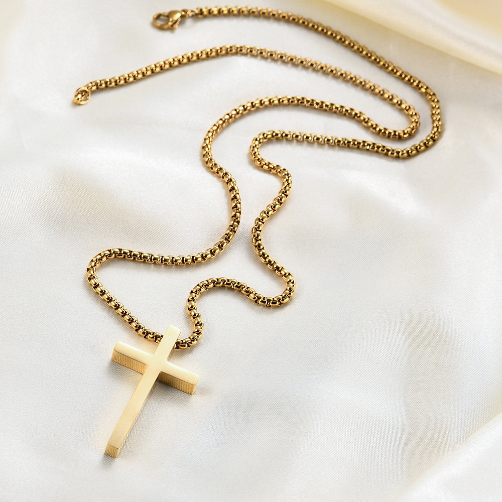 Collier Croix homme Noir