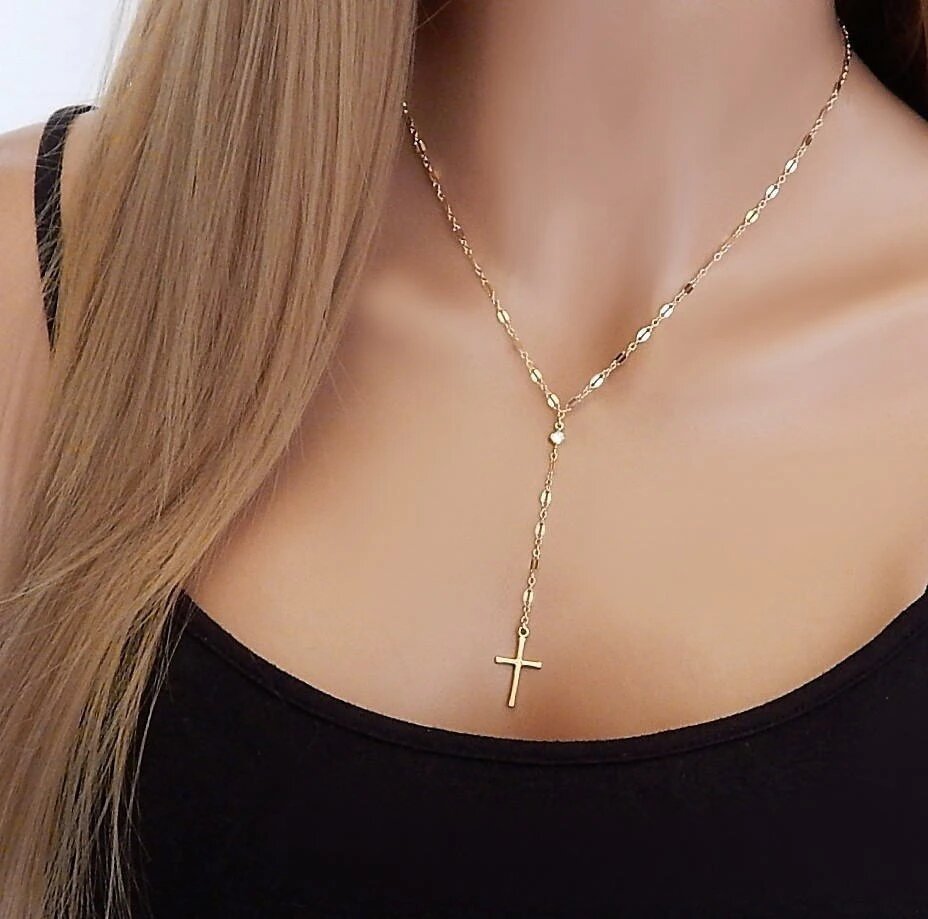 Collier Croix Femme Or