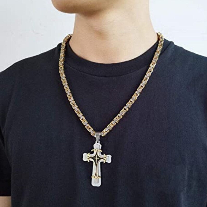 Pendentif Croix Homme Acier inoxydable