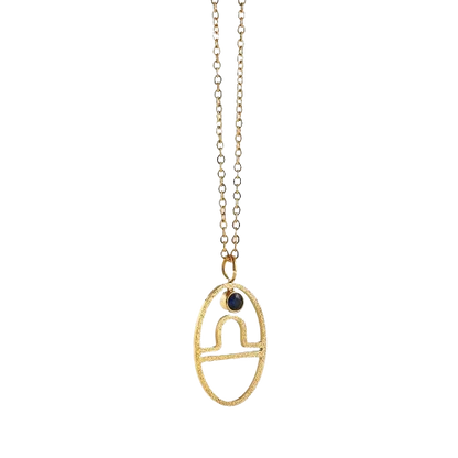 Collier porte-bonheur pierre de naissance zodiaque balance