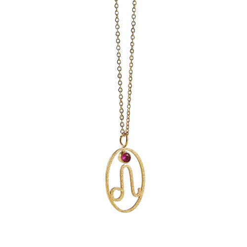 Collier zodiaque et pierre de naissance Lion