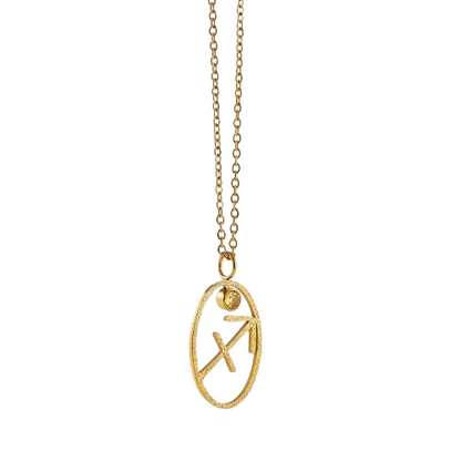 Collier zodiaque et pierre de naissance Sagittaire