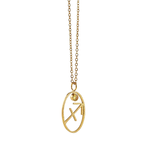 Collier zodiaque et pierre de naissance Sagittaire
