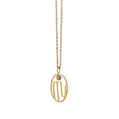 Collier zodiaque et pierre de naissance Scorpion