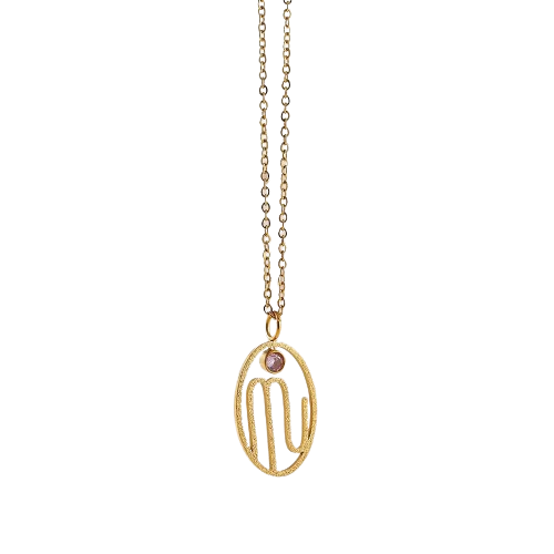 Collier zodiaque et pierre de naissance Scorpion