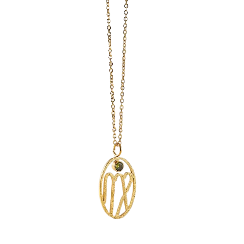 Collier zodiaque et pierre de naissance Vierge