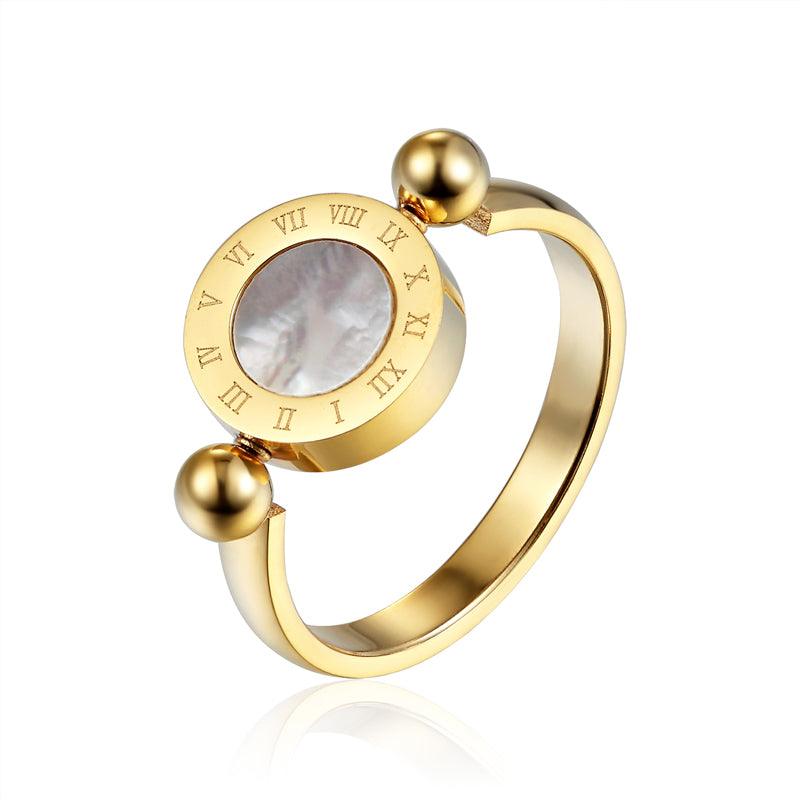Bague porte-bonheur cadran solaire romain