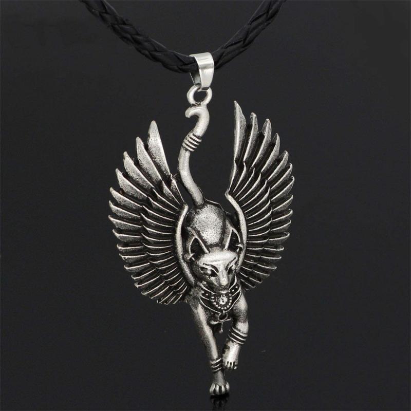 Collier talisman porte-bonheur Egypte chat