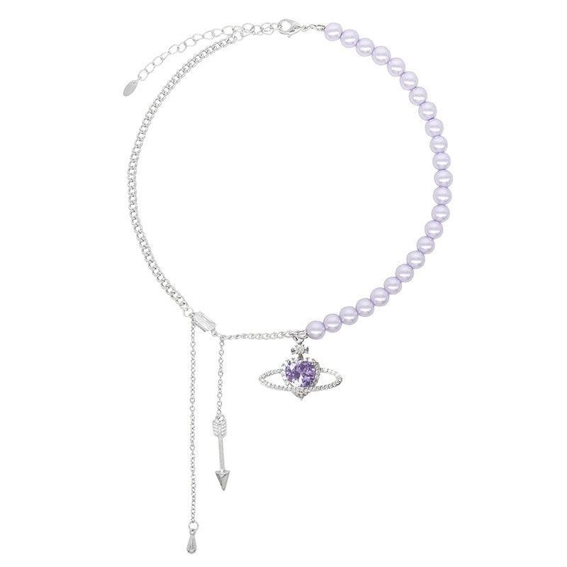 Collier porte-bonheur saturne protection univers