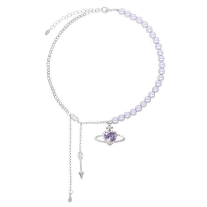 Collier porte-bonheur saturne protection univers