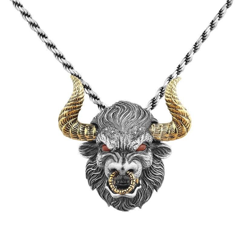 Collier tête de taureau