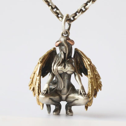Collier porte-bonheur divin ange et démon