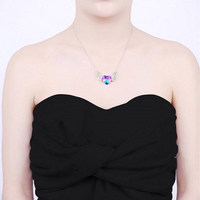 Pendentif protection cœur et ange