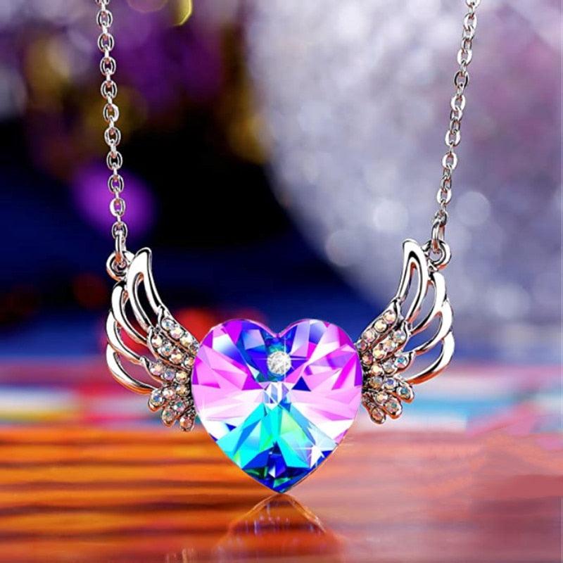 Collier talisman cœur et ange