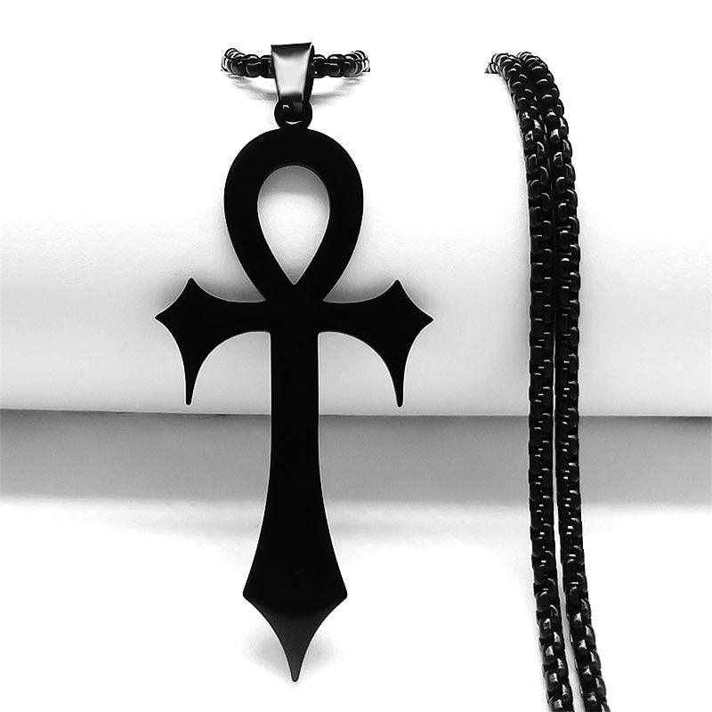 Collier porte-bonheur gothique croix ankh