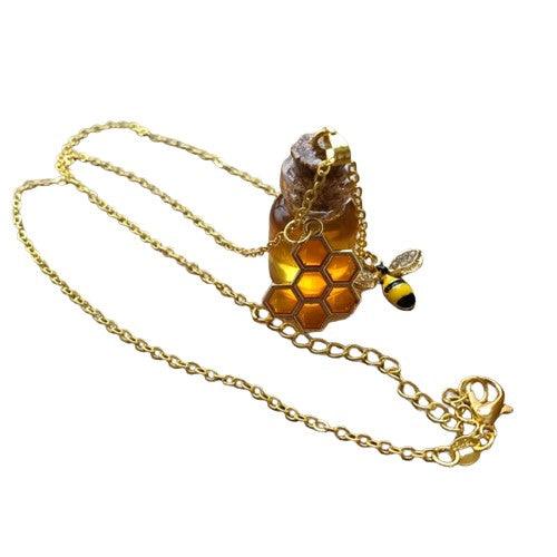 Collier porte-bonheur miel et abeille