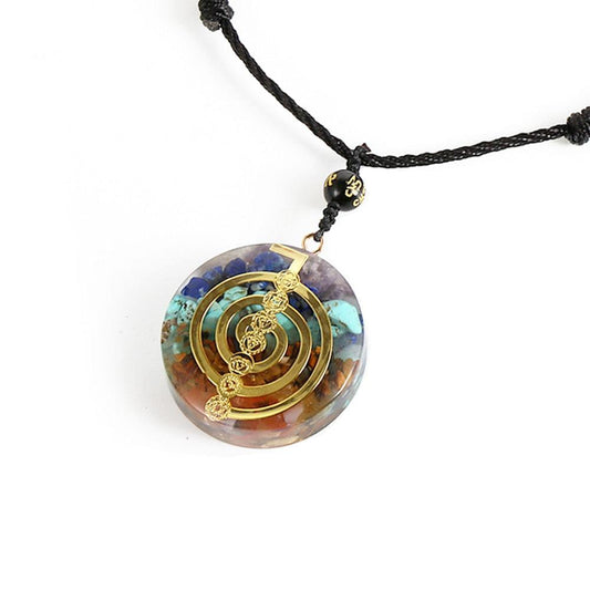 Collier Talisman Orgonite 7 Chakras