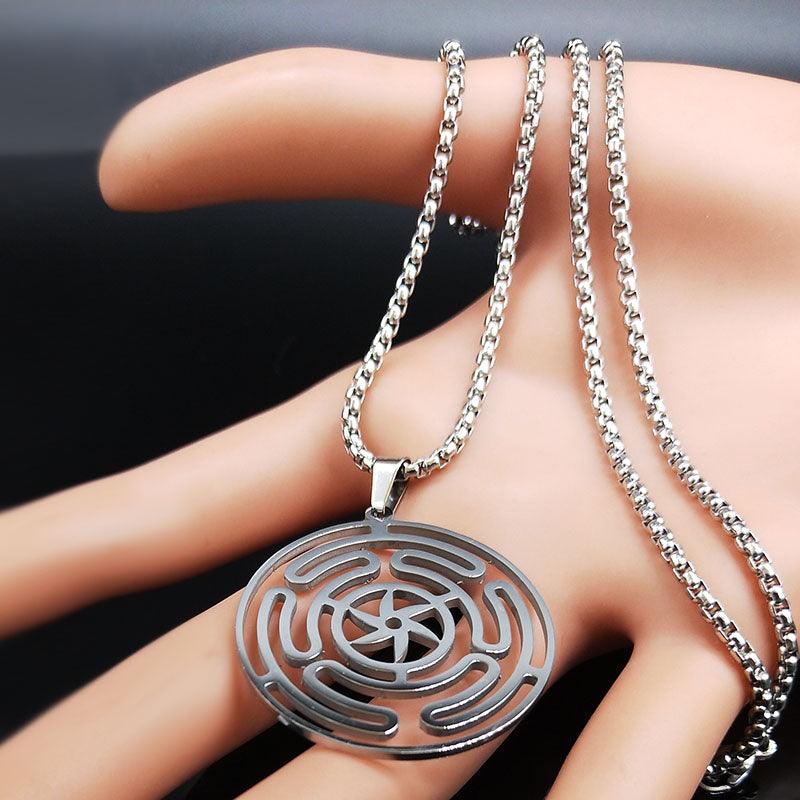 Collier talisman grec Roue d'Hécate
