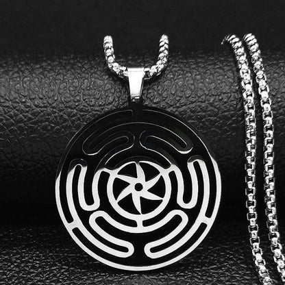 Collier amulette de protection Roue d'Hécate