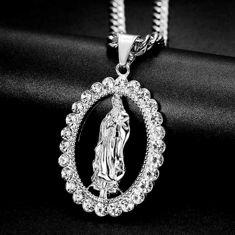 Pendentif amulette de protection divine Vierge Marie