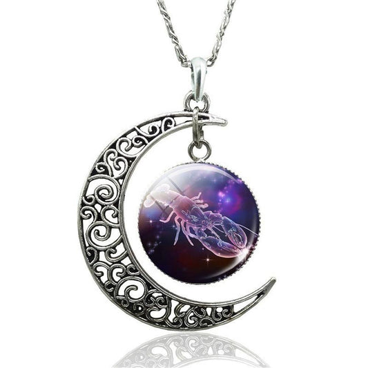 Collier porte-bonheur Cancer et lune signe du zodiaque