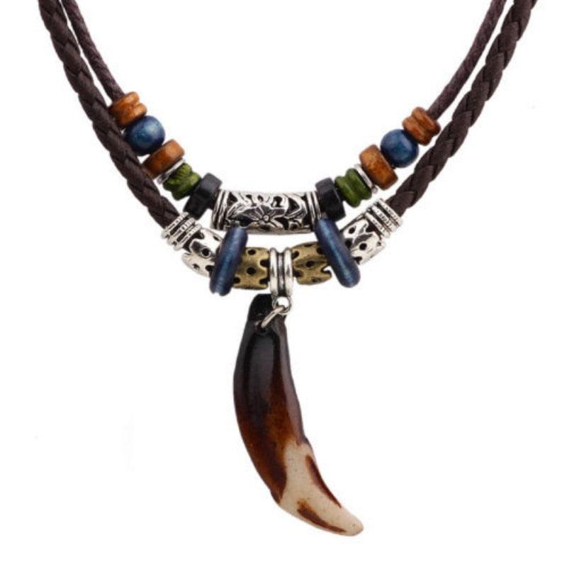 Collier talisman viking dent de loup