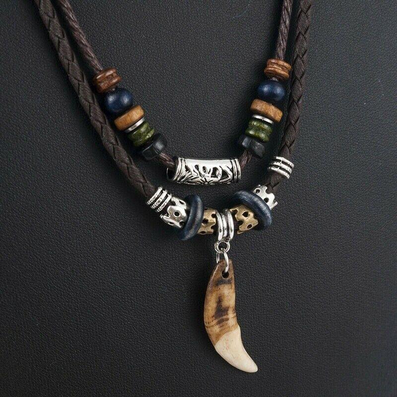Pendentif dent de loup talisman nordique