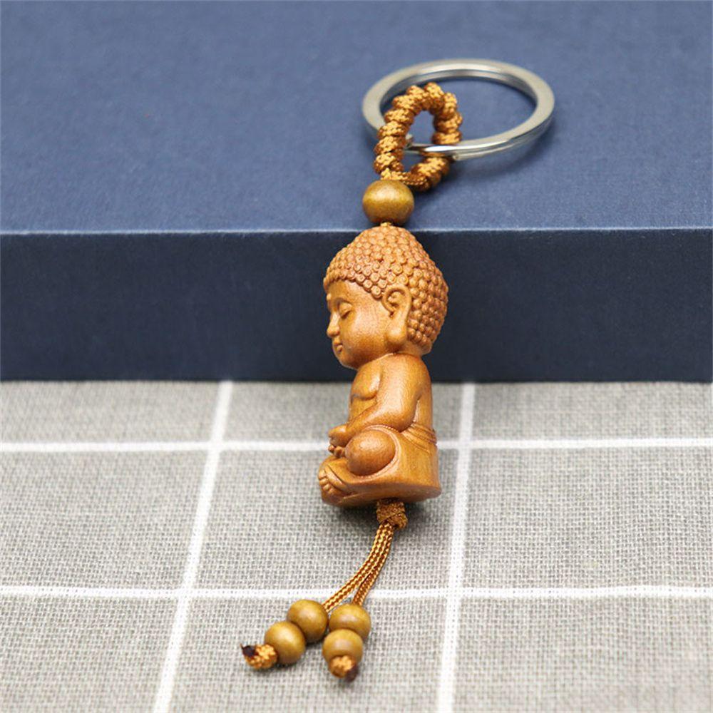 Porte-clé bois Bouddha