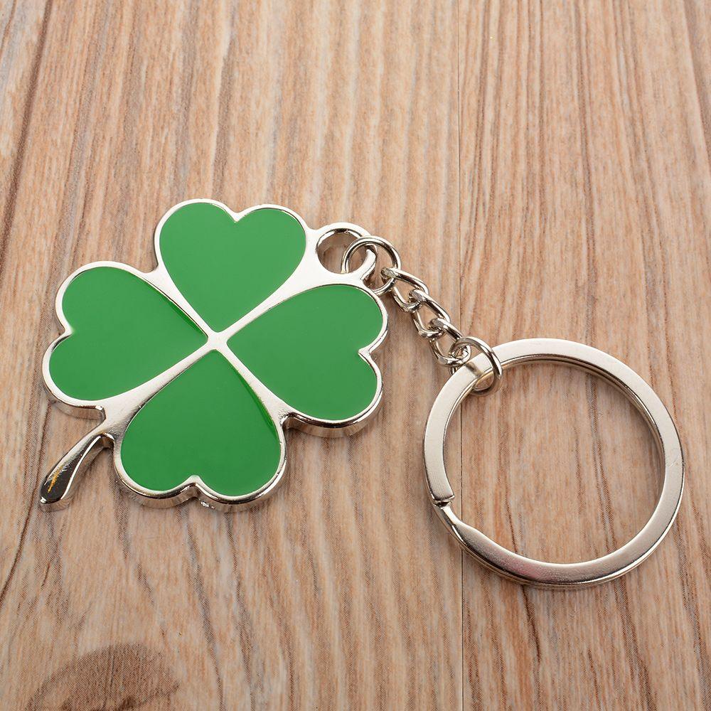 Porte-clé amulette de protection Trèfle à 4 feuilles chance